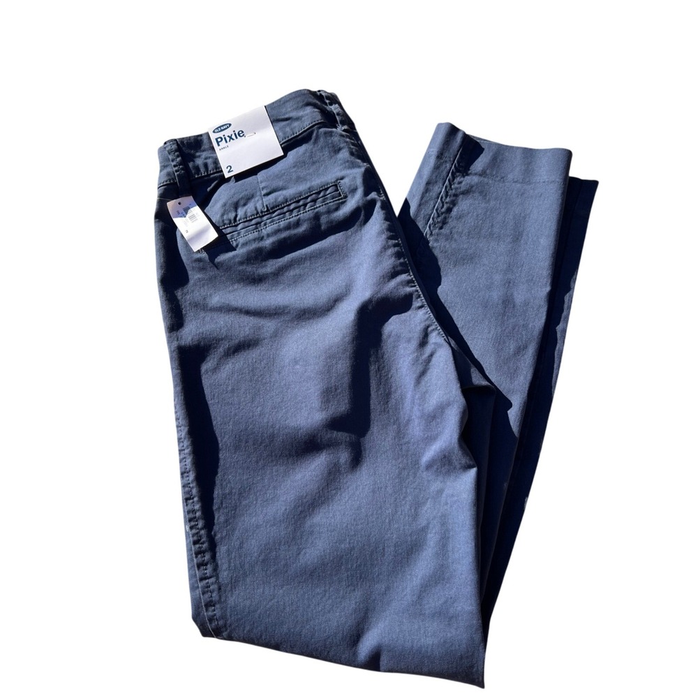 Old‎ Navy Pixie Pants Womens Size 2 Blue Straight Leg Ankle Casual Cropped